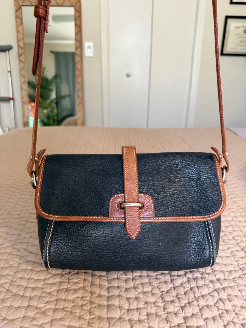Dooney & Bourke Vintage Black Leather Crossbody